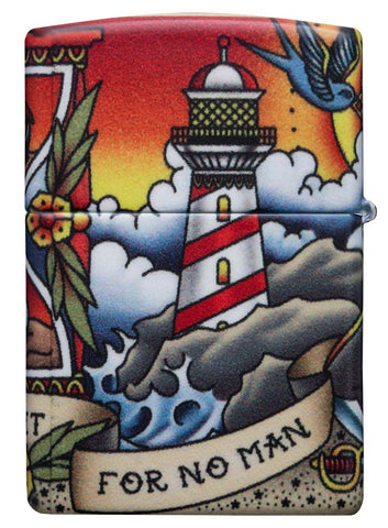 Back of Nautical Tattoo Design 540 Color Windproof Lighter